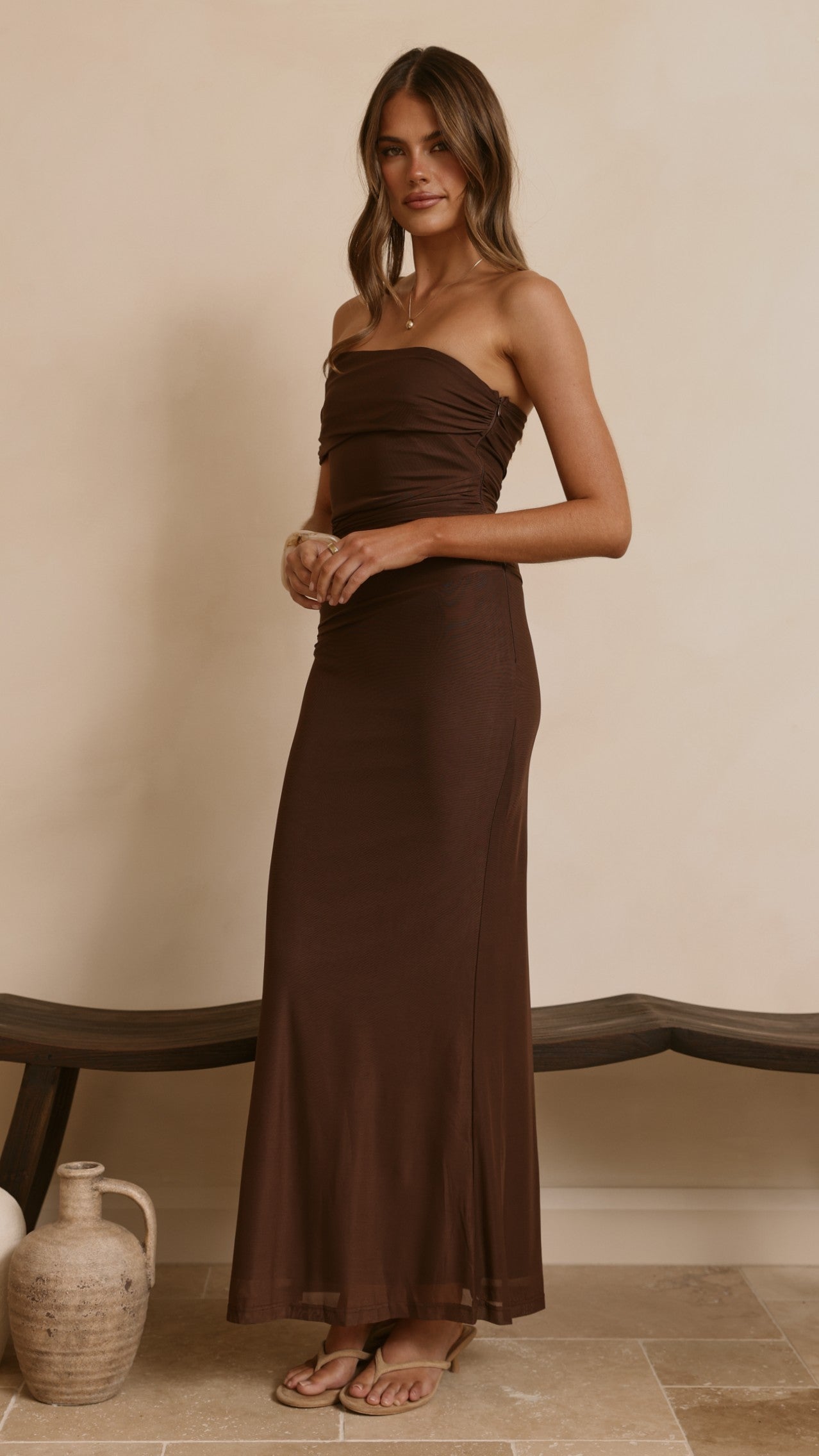 Ria Maxi Dress - Chocolate