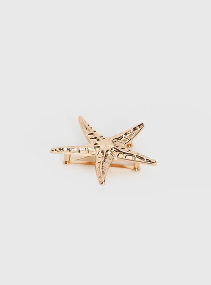 Best Time Star Brooch Gold