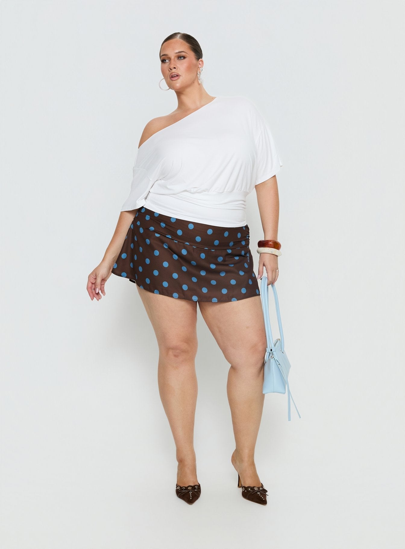 Ashlinn Off Shoulder Drapey Top White Curve