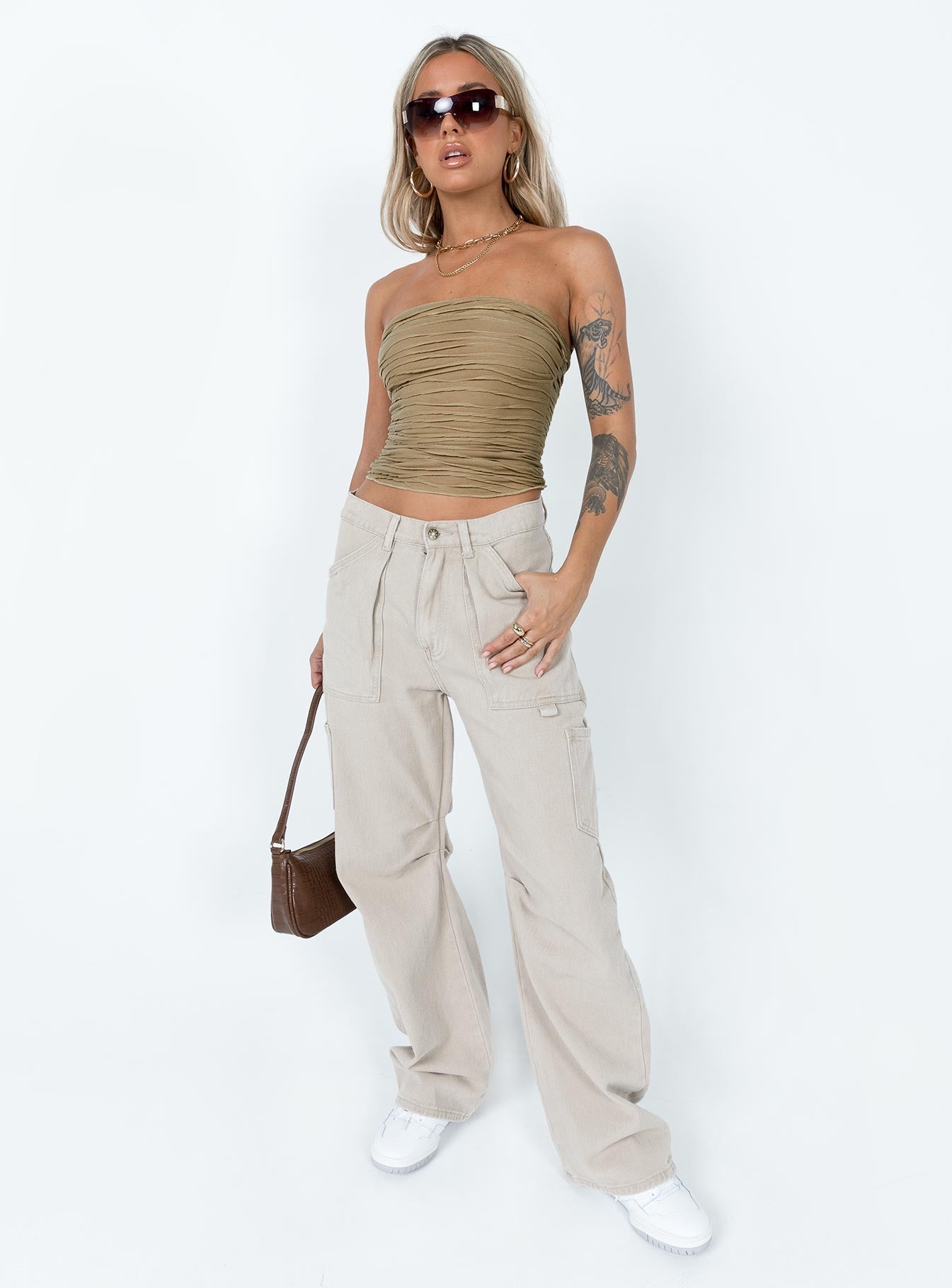 Cecile Strapless Top Mushroom