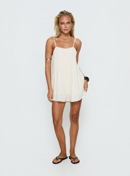 Avielle Relaxed Sleeveless Playsuit Beige