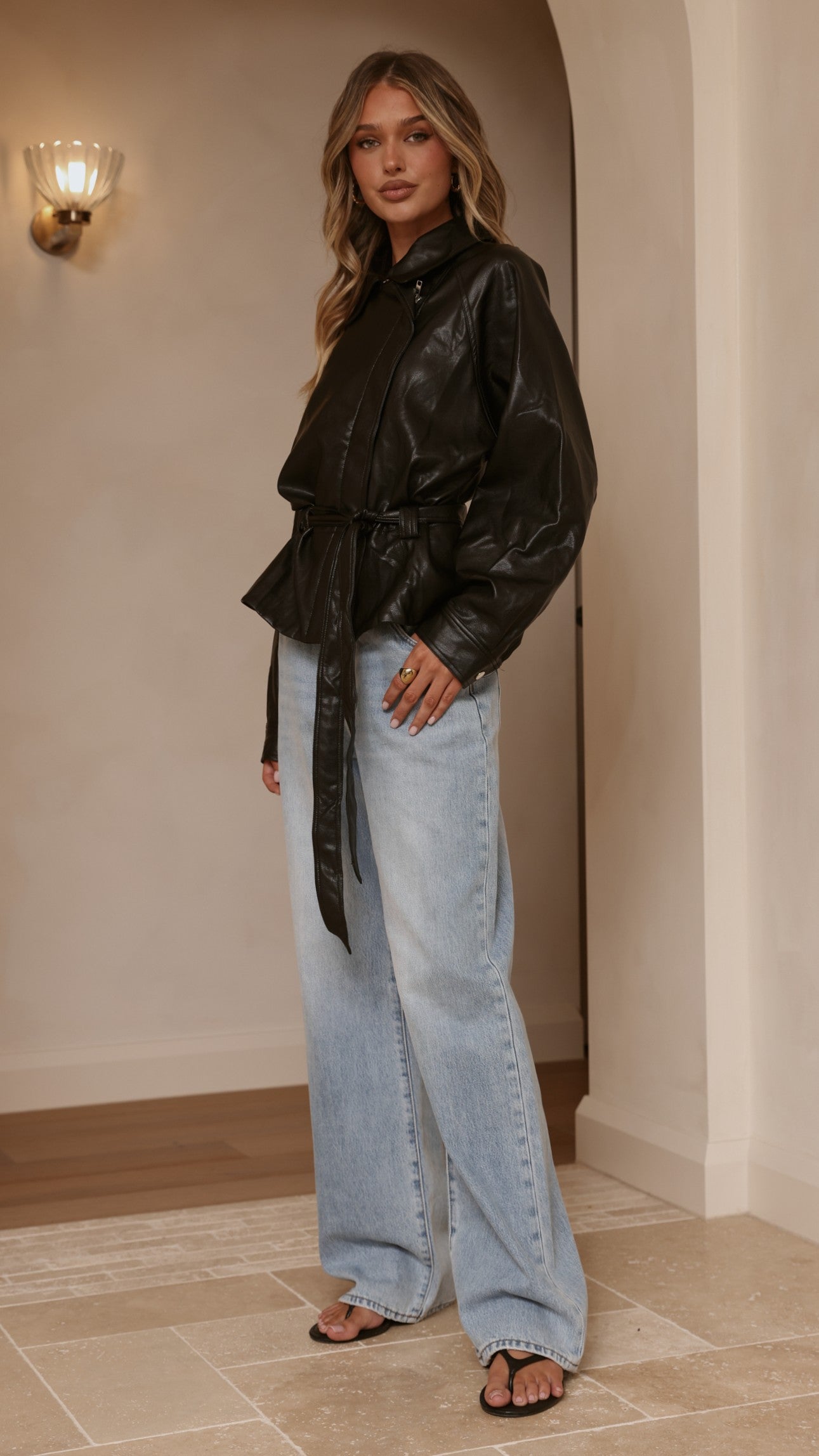 Marzia Tie Waist Jacket - Black