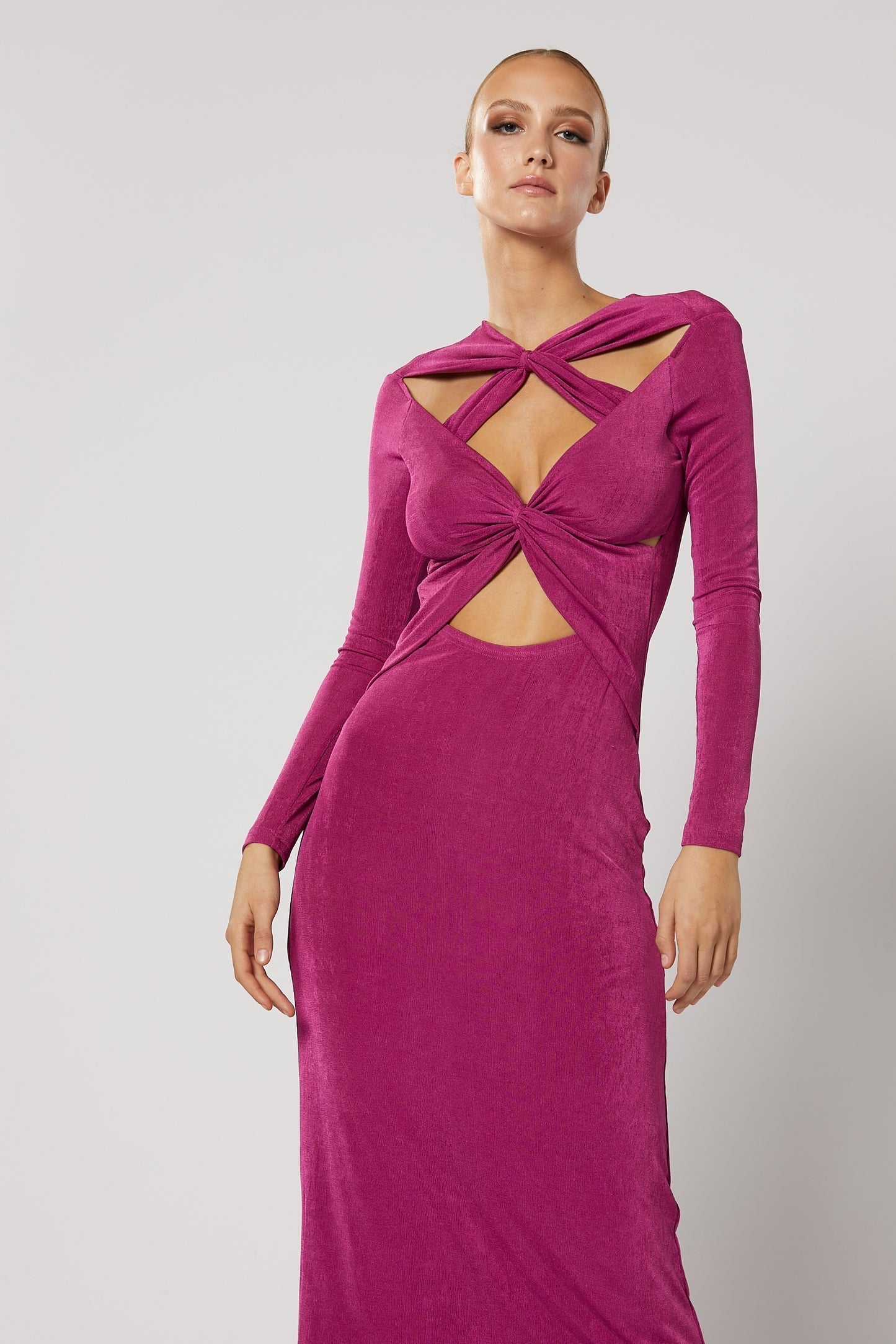 Ithaca Cut Out Dress - Fuchsia