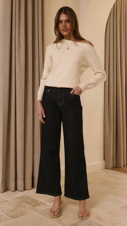Briella Boat Neck Sweater - Butter