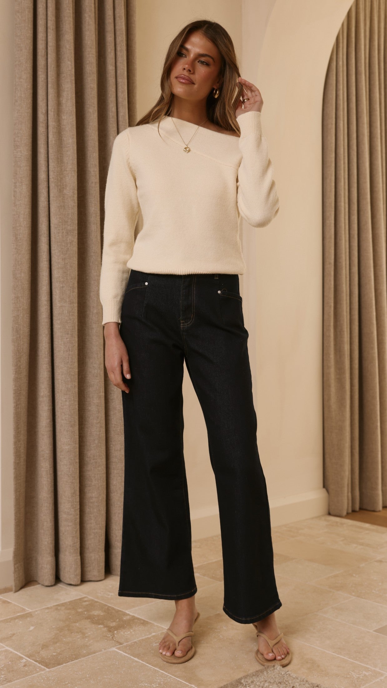 Briella Boat Neck Sweater - Butter