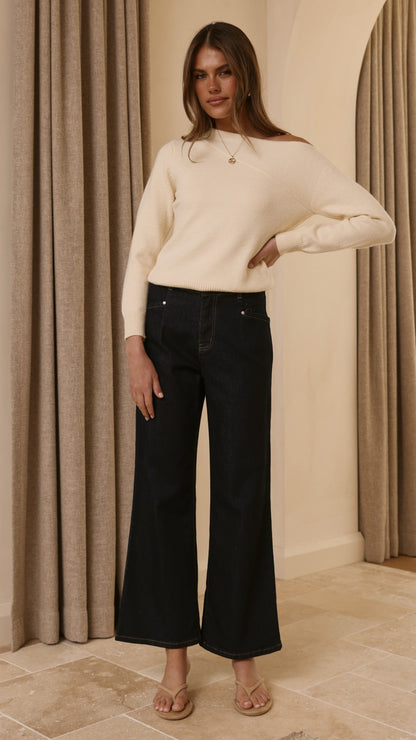 Briella Boat Neck Sweater - Butter