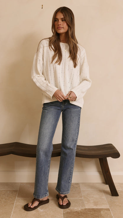 Zana Straight Leg Jeans - Mid Blue