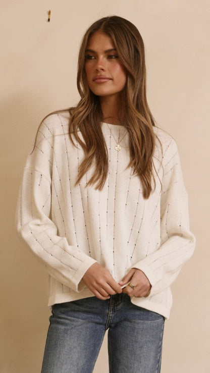 Mia Long Sleeve Top - Cream