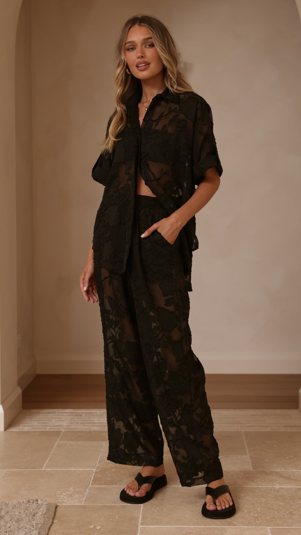 Mollie Lace Pants - Black