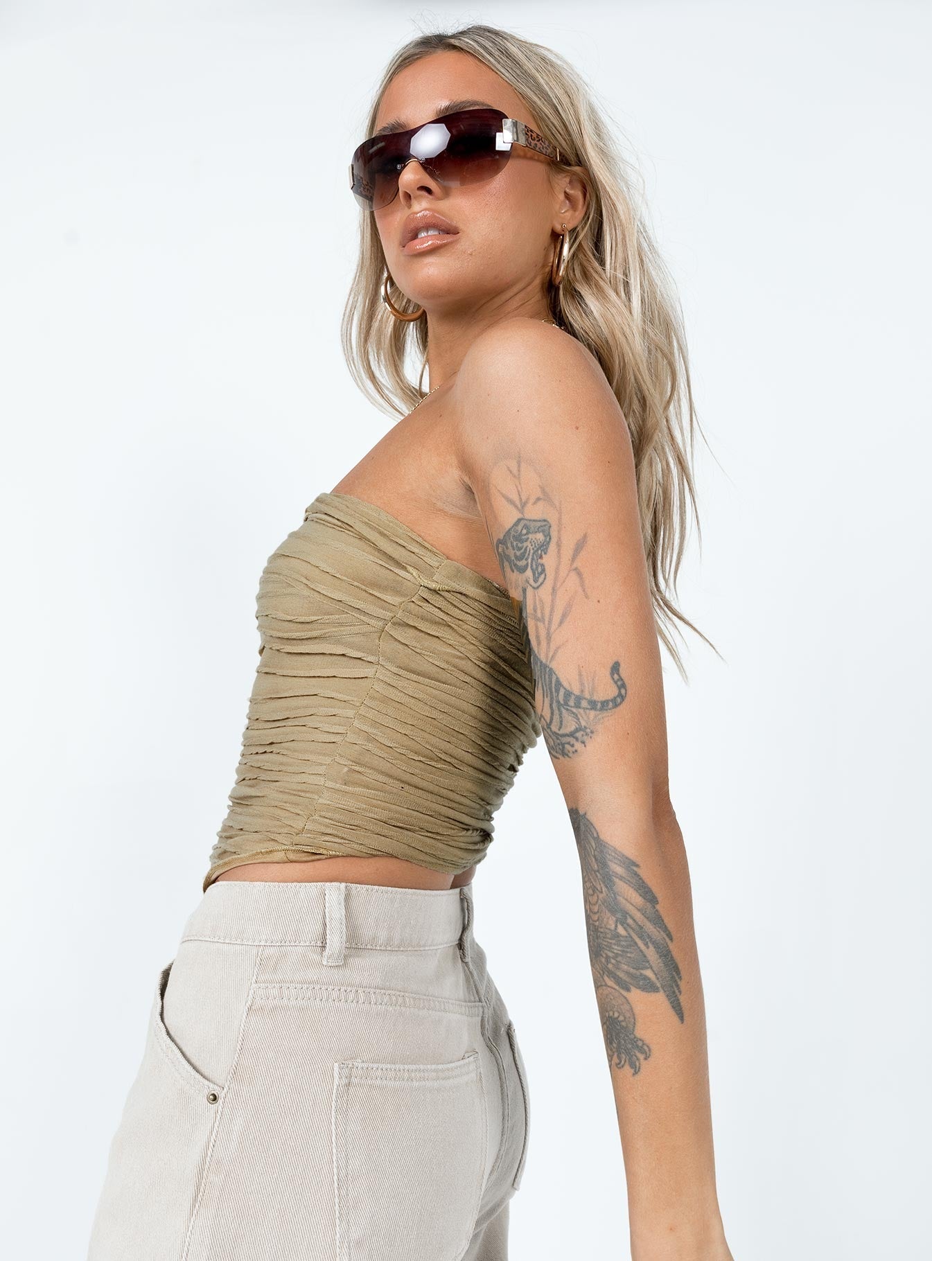 Cecile Strapless Top Mushroom