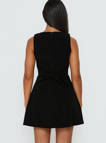 Alfalfa Corduroy Mini Dress Black