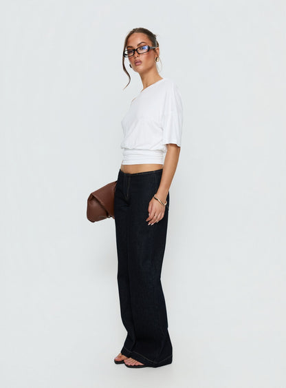 Buenos No Waist Low Rise Straight Leg Jeans Raw Denim