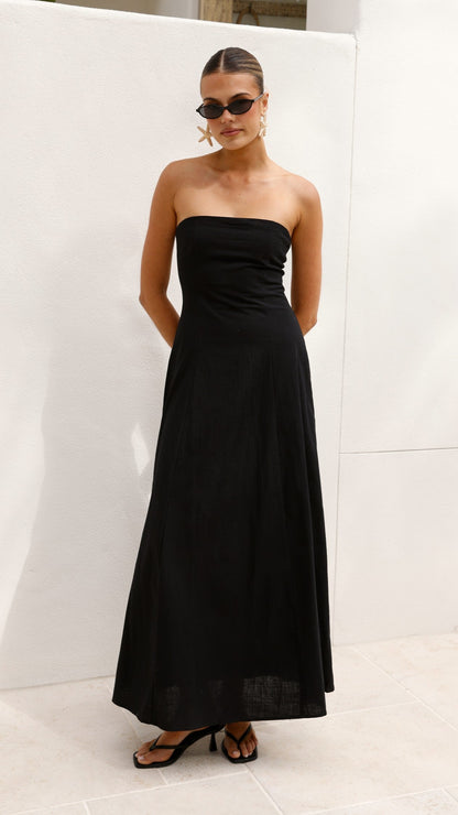 Astrid Strapless Maxi Dress - Black