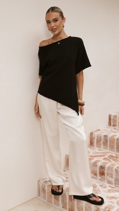 Cascadia Off Shoulder T-Shirt - Black