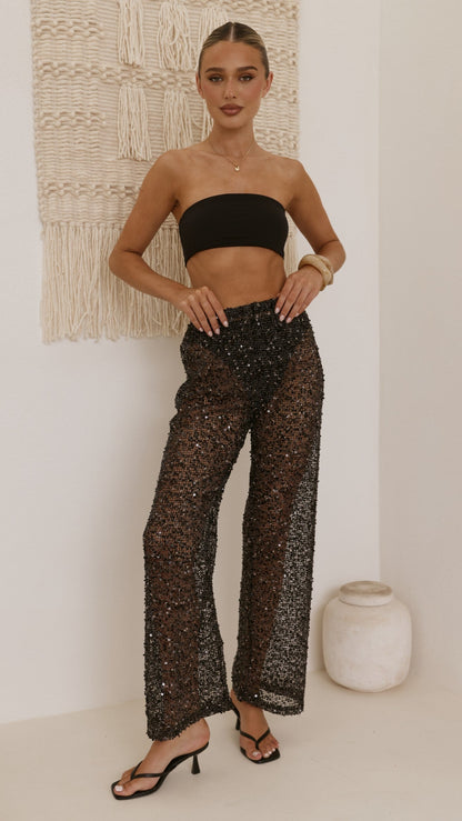 Tera Bandeau Crop - Black