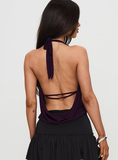 Carefree Days Cowl Neck Top Purple