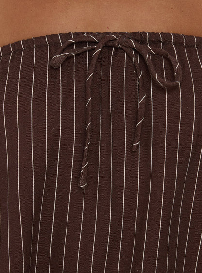 Amibella Boxy Cami Top Brown / Cream Stripe