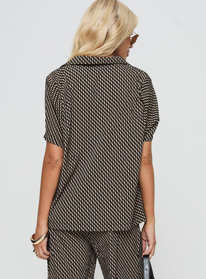 Begonia Shirt Beige / Black