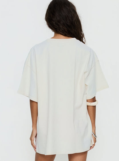 Amalfi Love Oversized Graphic Tee Off White