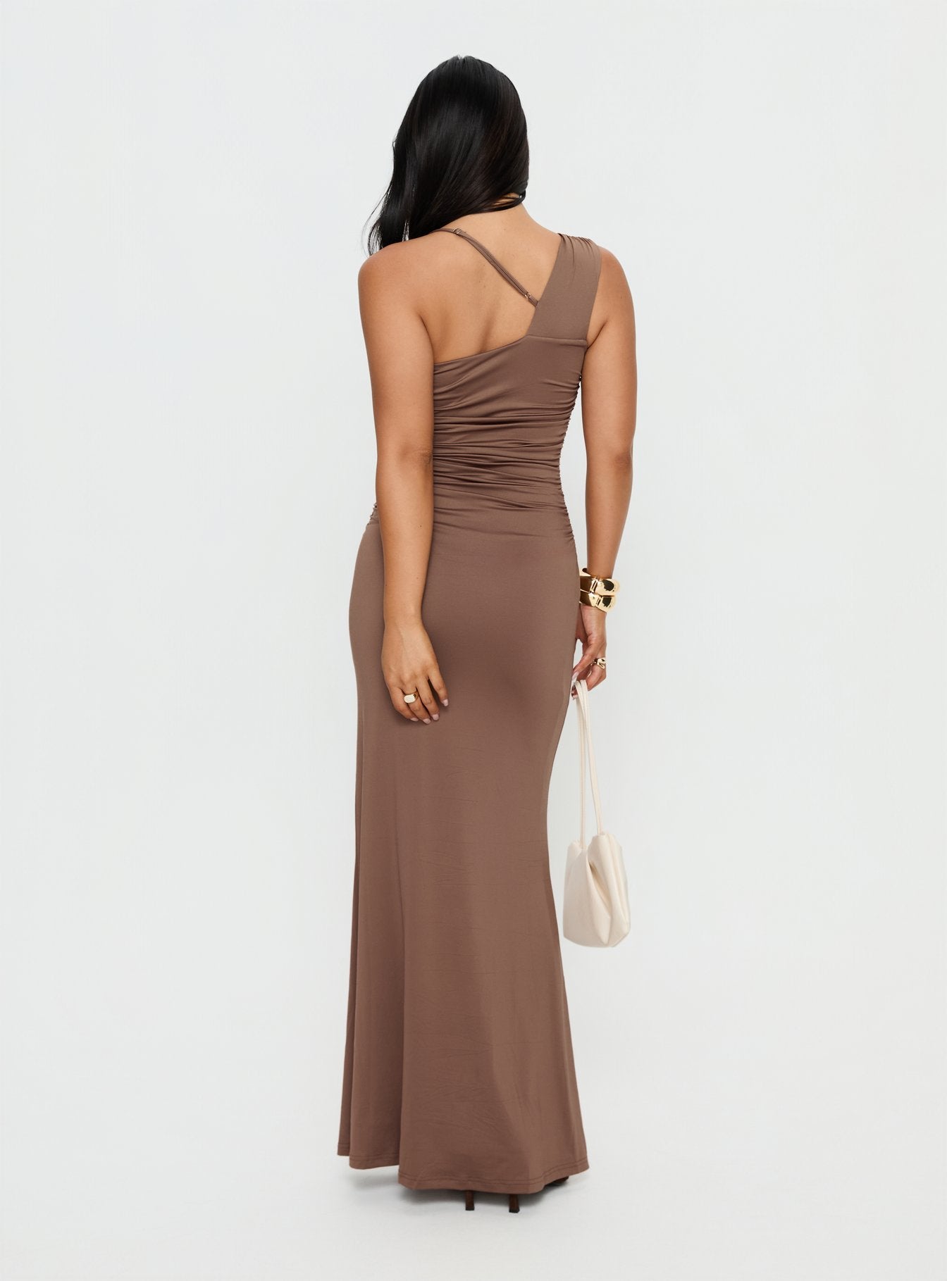 Britani One Shoulder Maxi Dress Mocha