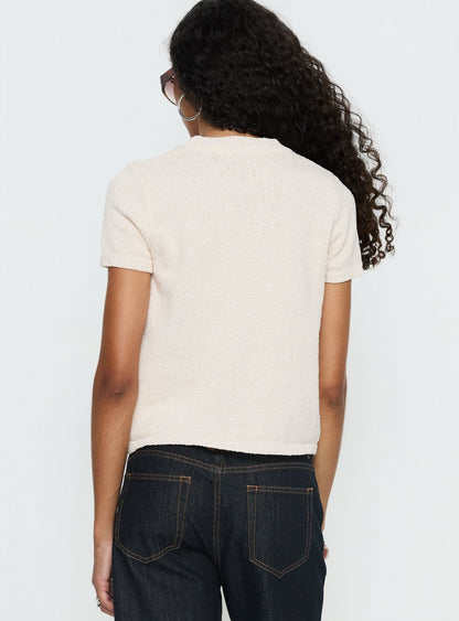 Ashfield Crew Neck Short Sleeve Top Beige