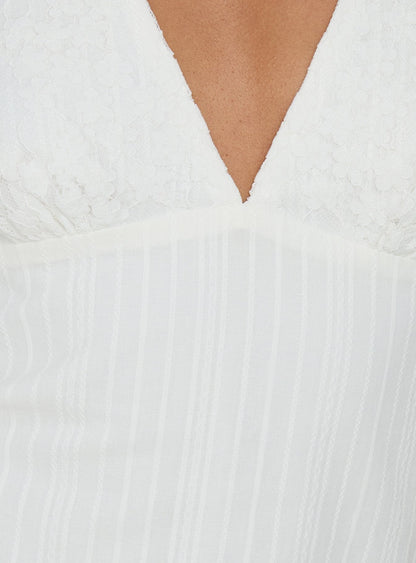 Alaskah Textured Halter Top White