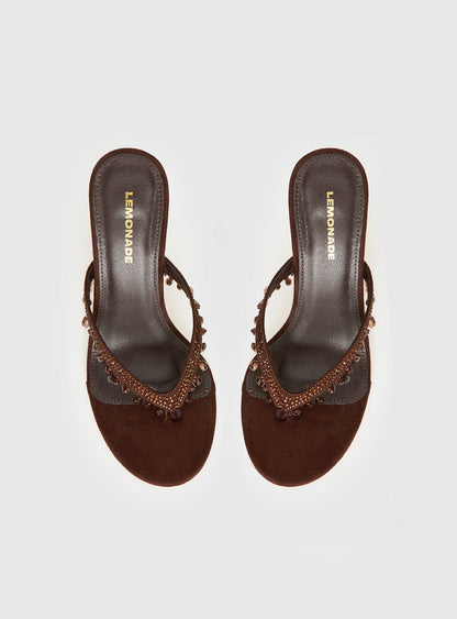 Ameliah Tassel Heels Brown