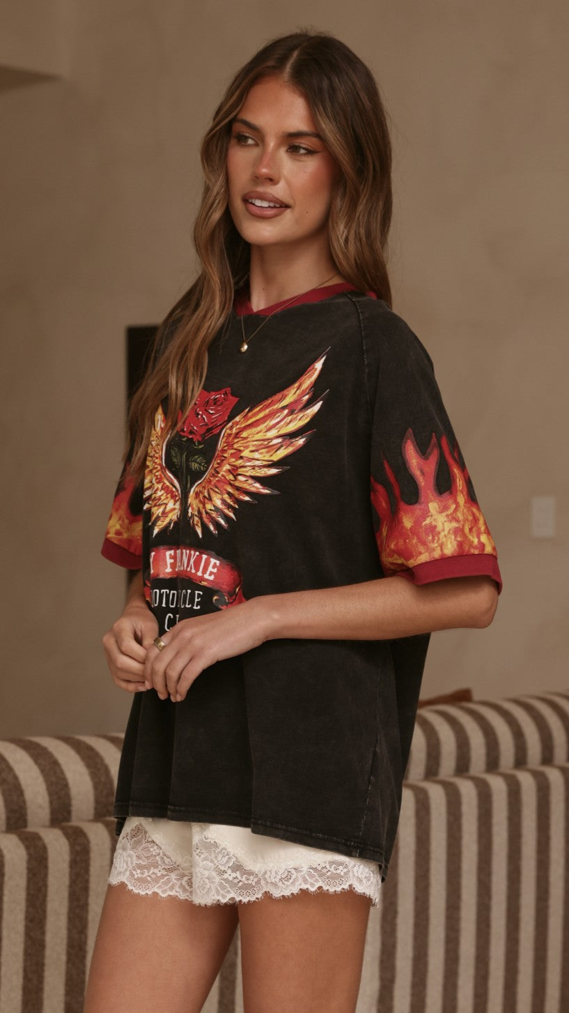 Mayhem Oversized T-Shirt - Black/Red