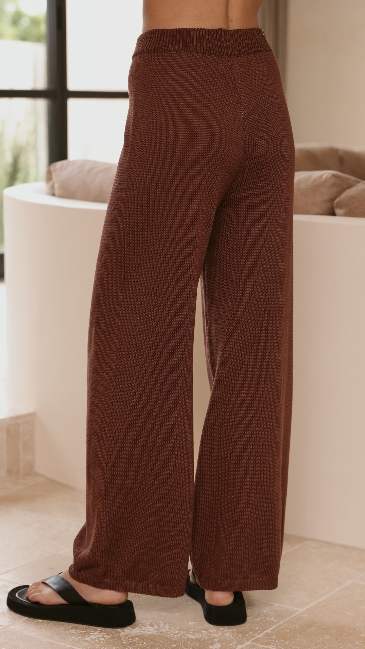 Florentine Knit Vest and Pants Set - Chocolate