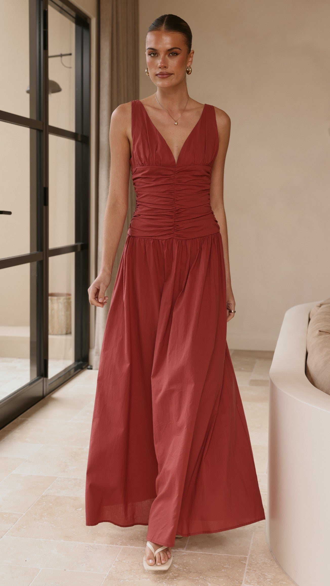 Sanya Maxi Dress - Burgundy