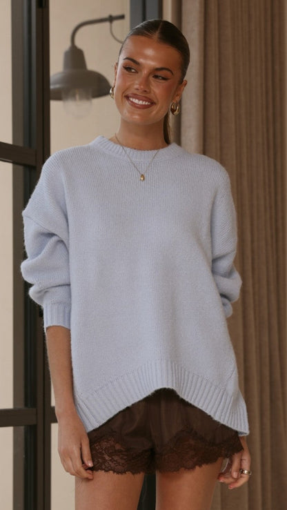 Belle Knit Sweater - Blue