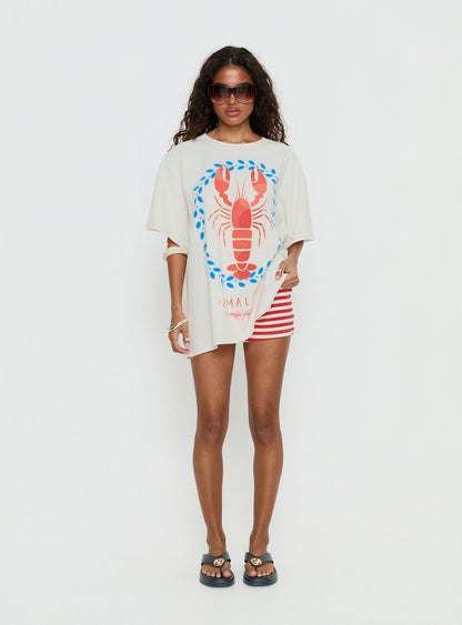Amalfi Love Oversized Graphic Tee Off White