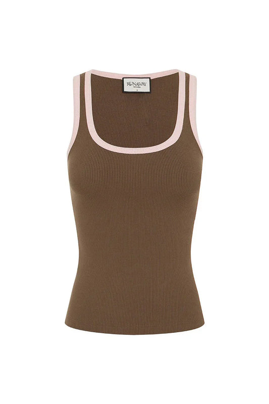Angelo Tank - Chocolate/Pink
