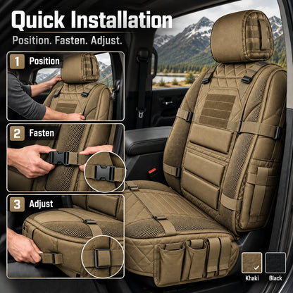 Tactical MOLLE Car Seat Cover Organizer – Rugged Protection & Smart Storage