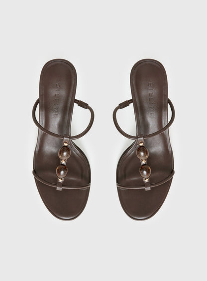 Billini Olympie Gem Detail Heels Brown