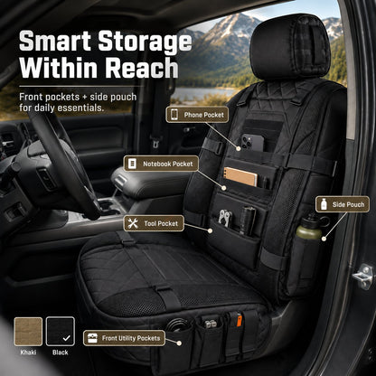 Tactical MOLLE Car Seat Cover Organizer – Rugged Protection & Smart Storage