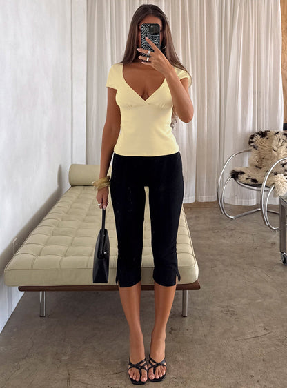 Baseline Rib Capri Pants Black Petite