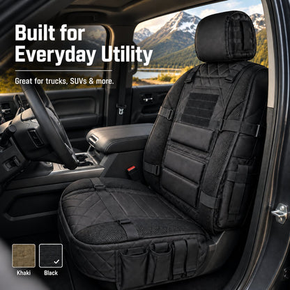 Tactical MOLLE Car Seat Cover Organizer – Rugged Protection & Smart Storage