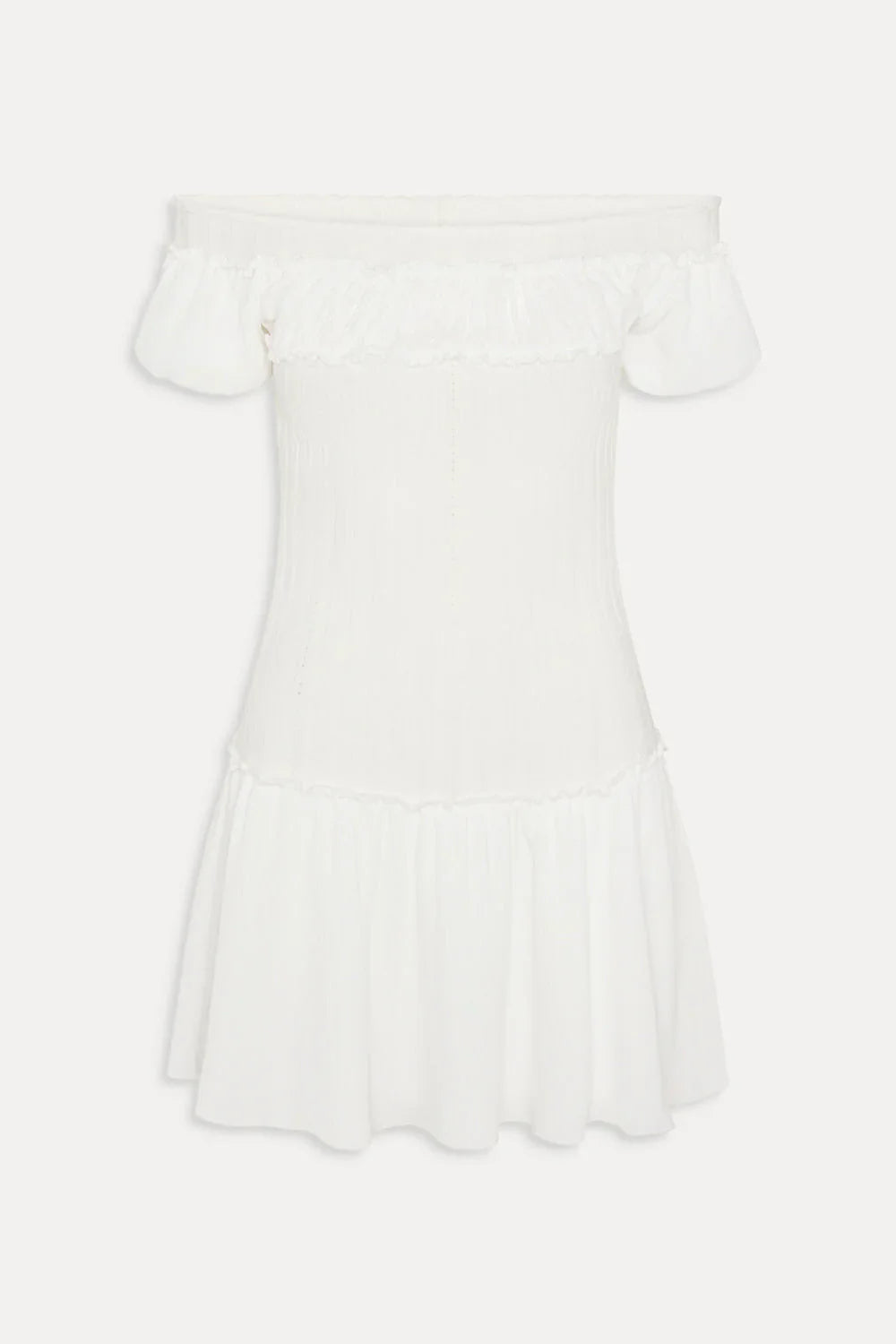 Aura Off The Shoulder Mini Dress - Coconut Cream