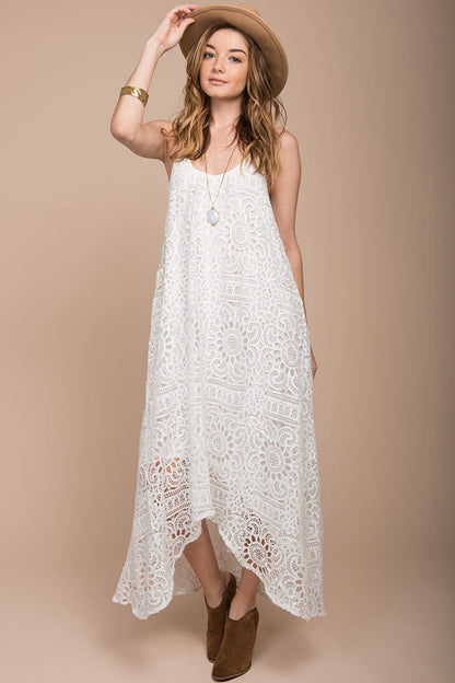 Aroura Crochet Maxi Dress White