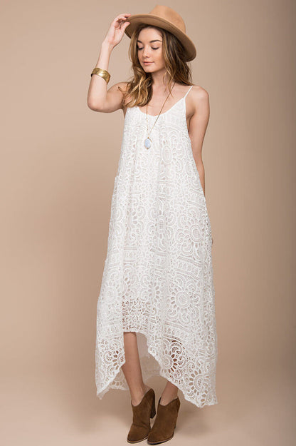 Aroura Crochet Maxi Dress White