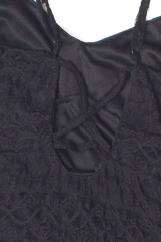 Asymmetrical Hem Lace Midi Dress