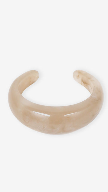 Lumi Cream Resin Bangle - Cream
