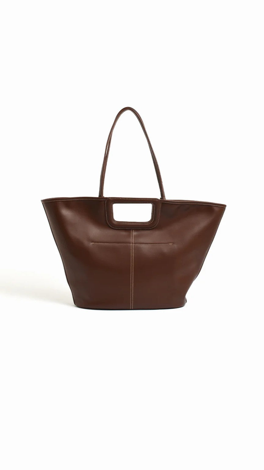 Stitched Tote Bag - Chocolate