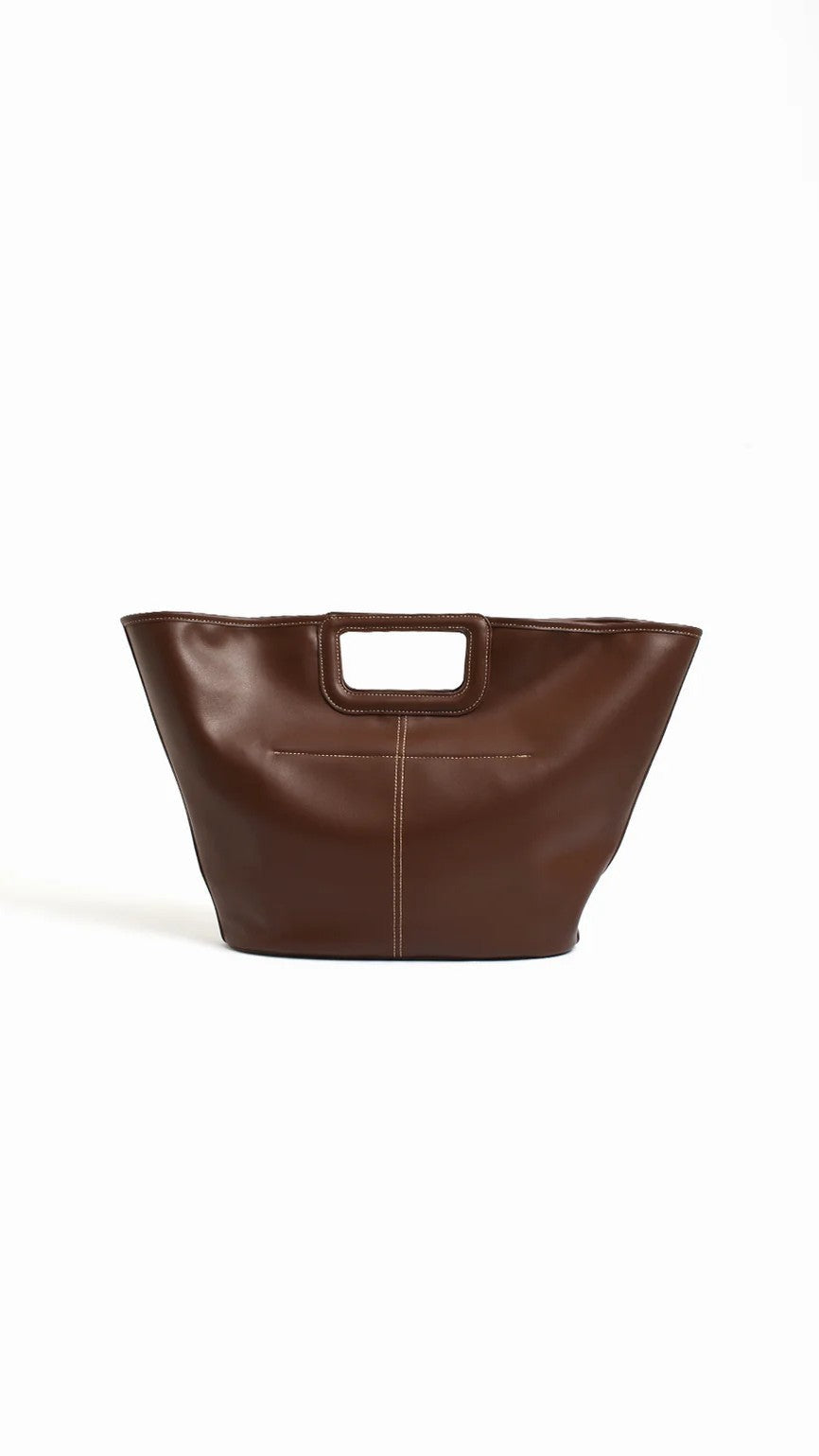 Stitched Tote Bag - Chocolate