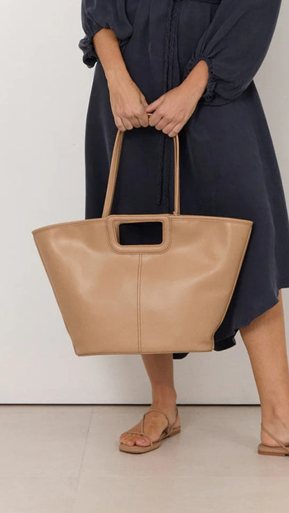Stitched Tote Bag - Nude
