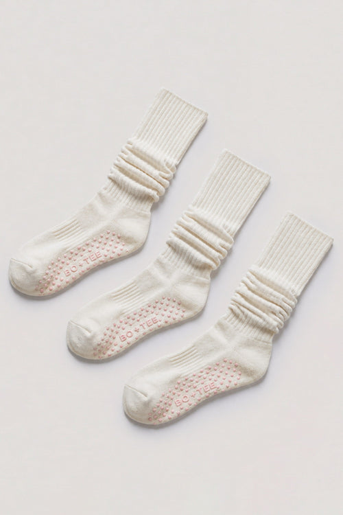 Pilates 3-Pack Socks Bundle in Coconut