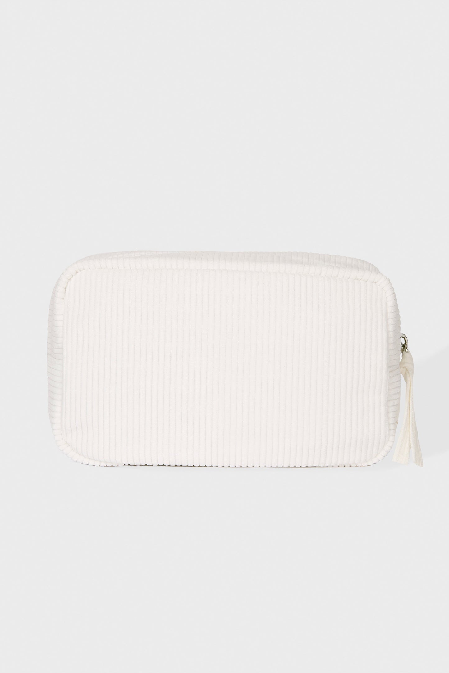 Corduroy Bow Makeup Bag in Coconut