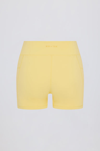 Soft Active Pocket V-Waist Mini Shorts in Lemon