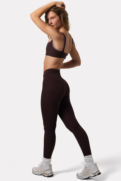 Soft Active Ruched Leggings in Espresso